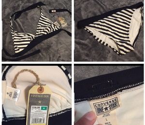 Striped Halter Bikini Set